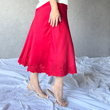 Satin Flame Midi Skirt