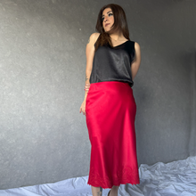 Satin Flame Midi Skirt